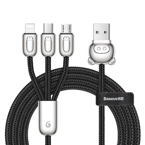 Kabel USB Baseus Halo 3-ü 1-də Micro+Lightning+Type-C — Bakı