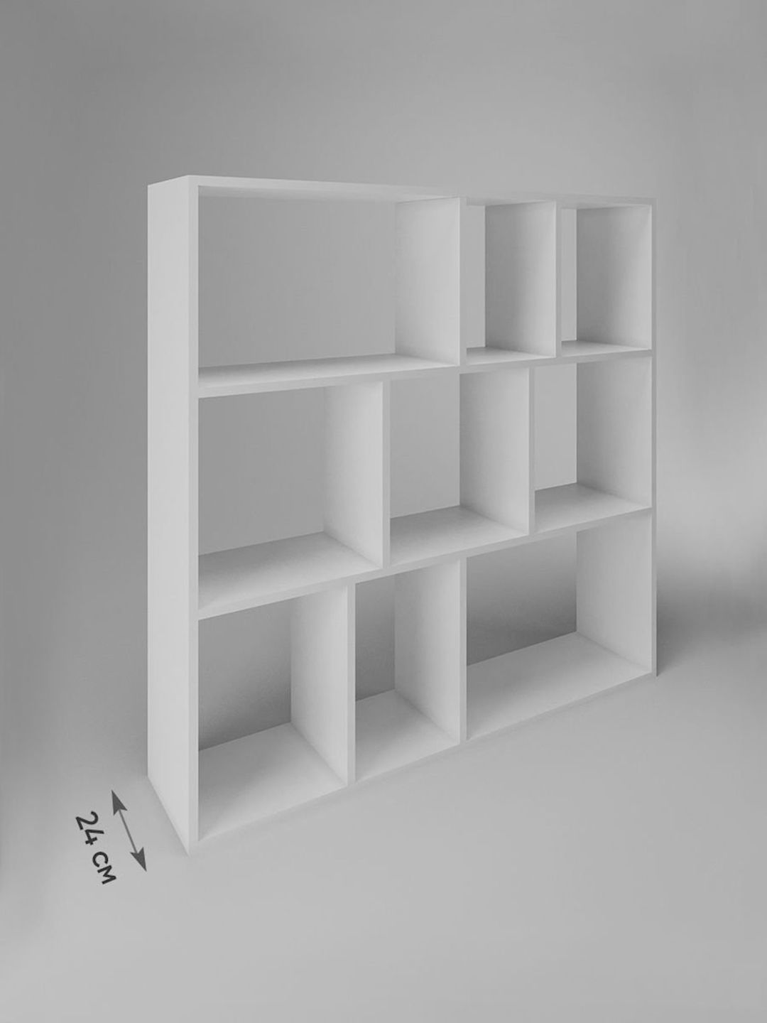 Stellaj 3563_StellajBooKubWhite, 110x110x24 sm, Ldsp, ağ — Mallar, Bakı (3)