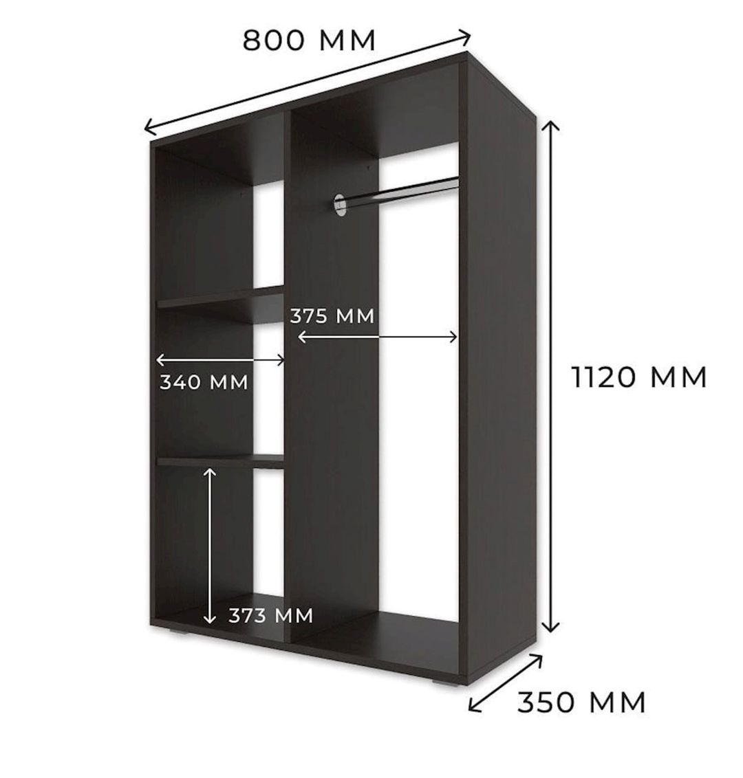 Açıq şkaf Letta Ldsp, qara, 112x35x80 sm — Şkaflar, Bakı (3)