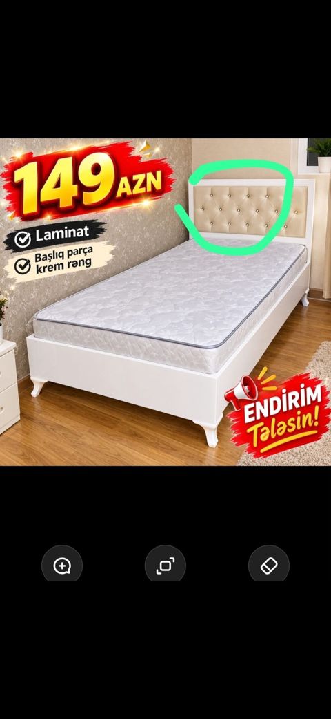 Laminat tək nəfərlik çarpayı - Material: davamlı laminat gövdə — 149 ₼ · Xırdalan · Yataqlar Laminat tək nəfərlik çarpayı - Material: davamlı laminat gövdə — Xırdalan