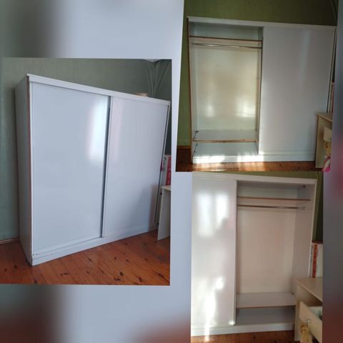 Dolab – sürgülü qapılı, ağ rəngdə geyim şkafı. - Material — 100 ₼ · Bakı · Şkaflar Dolab – sürgülü qapılı, ağ rəngdə geyim şkafı. - Material — Bakı