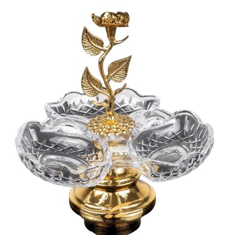Şirniyyat qabı QY-0867, qızılı/şəffaf — Bakı