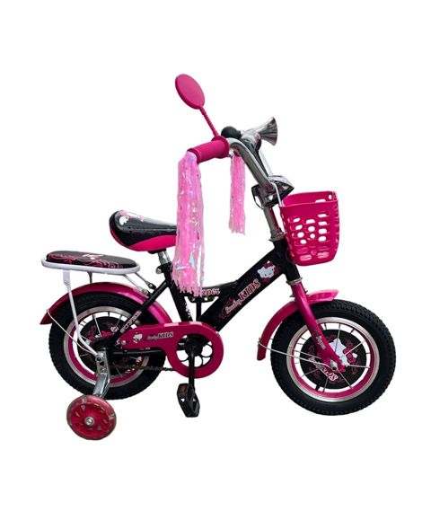Uşaq velosipedi 1210L_LuckyKids12, 12", 3-5 yaş, qara/çəhrayı — Bakı