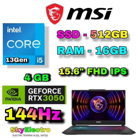 Msı cyborg 15 A13UC RTX 3050 4 GB Gaming — Kompüterlər və noutbuklar