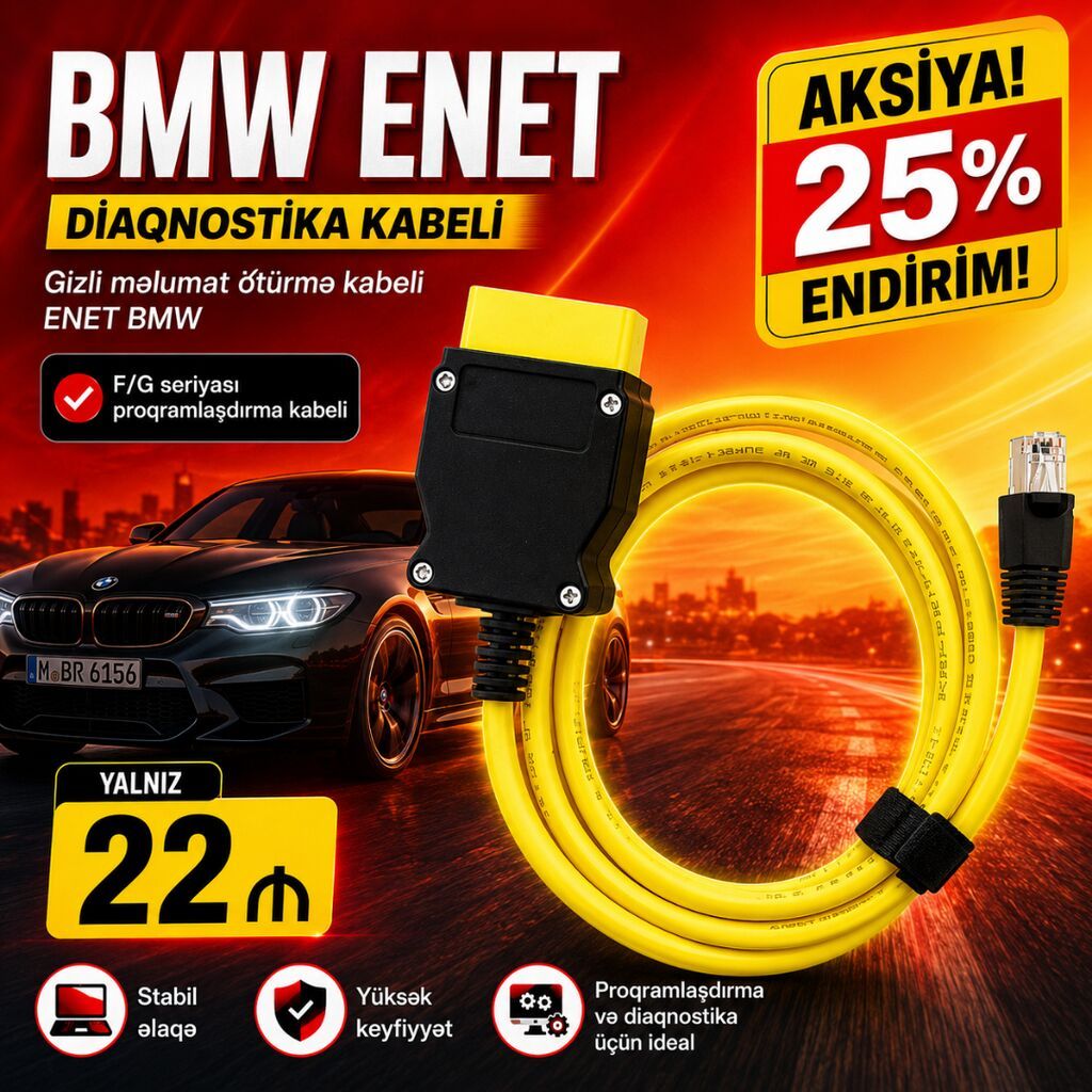 BMW Enet diaqnostika kabeli. Gizli məlumat ötürmə kabeli Enet BMW — Diaqnostika cihazları, Lənkəran (4)