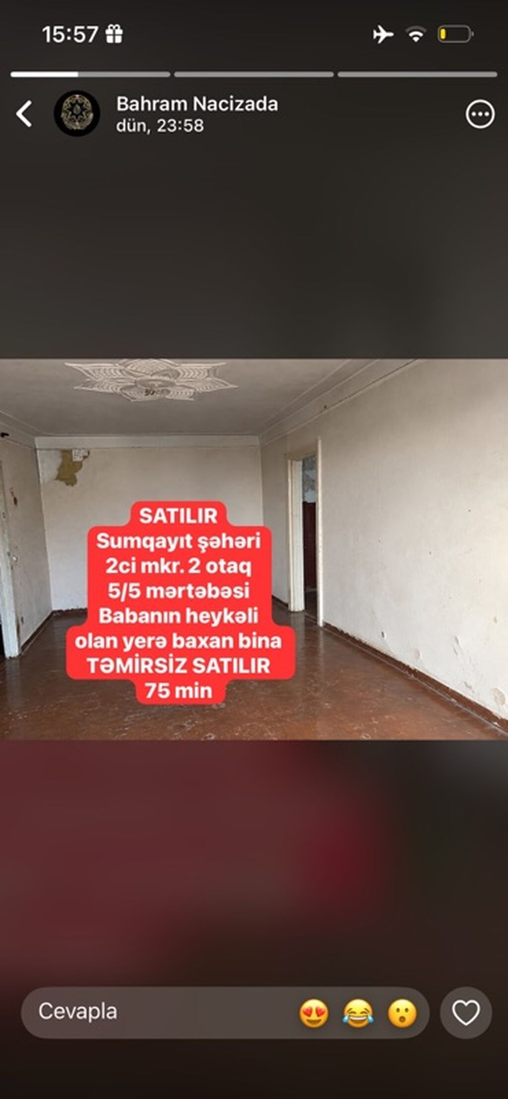 Satılır: Sumqayıt şəhəri, 2-ci mikrorayon - 2 otaqlı mənzil - 5 — Mənzil, Sumqayıt