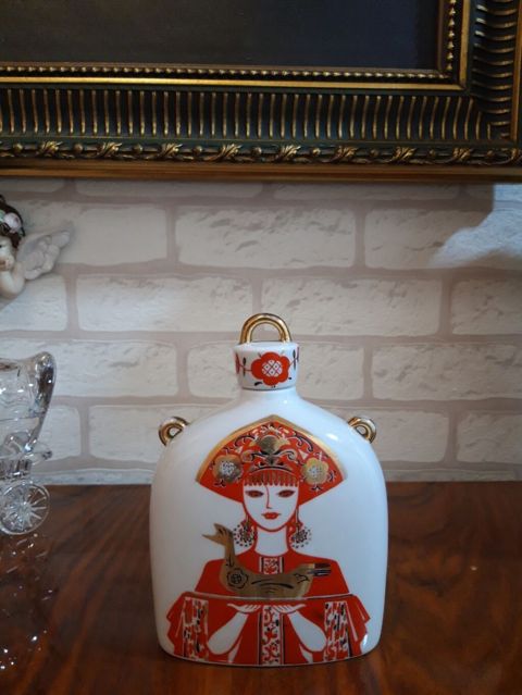 Штоф, фляга, фарфор. ЛФЗ. 1950-1980г. Qrafinka. Qırmızı Ссср peçatı — Bakı