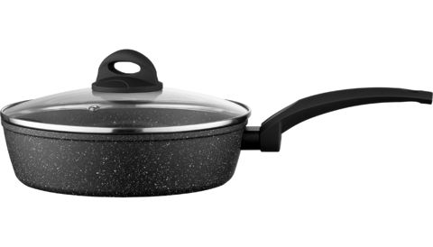 Dərin tava Ardesto Gemini Gourmet Viareggio AR1924GDL, 24 sm, qara, alüminium, qapaqlı — Bakı