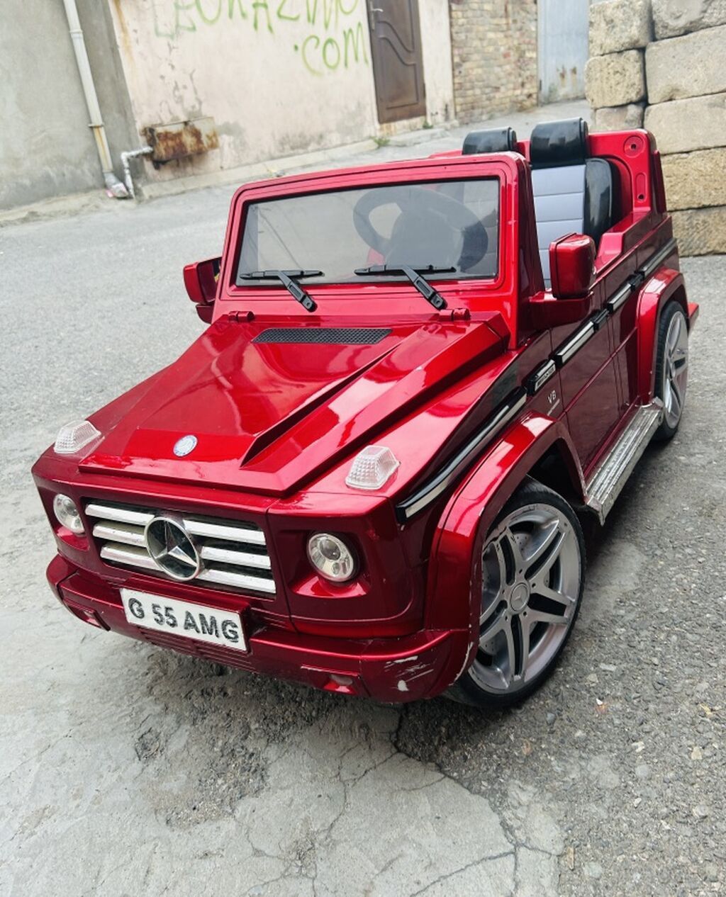 Uşaq üçün elektrikli maşın – G-class üslubunda, qırmızı metalik rəng — Uşaq avtomobilləri, Bakı (4)