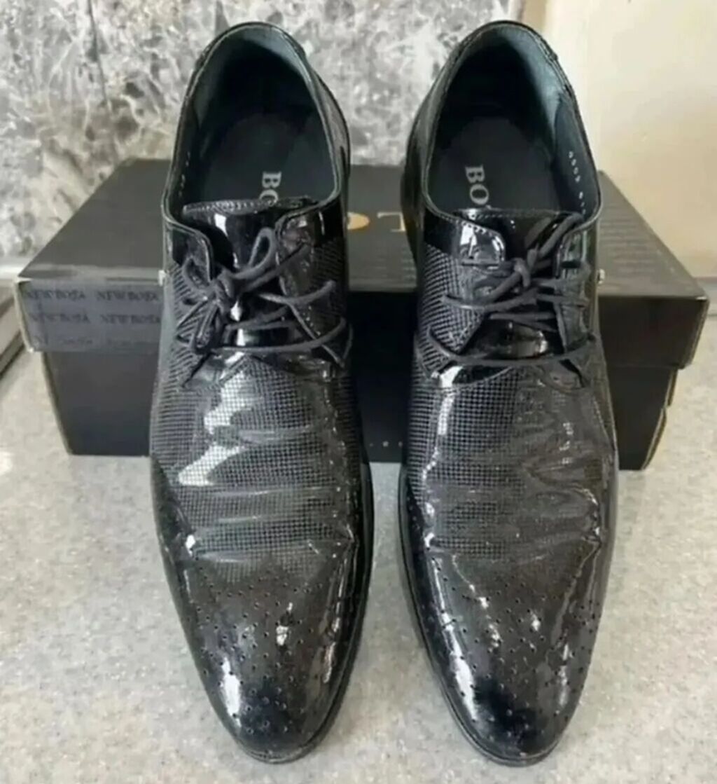 Bota kişi dəri klassik ayaqqabıları - Rəng: qara, parlaq lak effektli — Ayakkabılar, Bakı (2)
