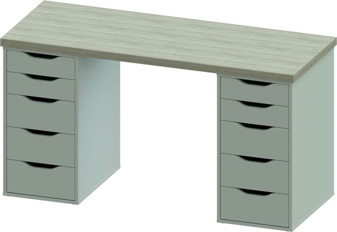 Yazı masası 3563_M2StolTumba6Roliki2Whson Ağ/Sonoma, Ldsp, 75x55x140 sm — Mallar, Bakı (3)