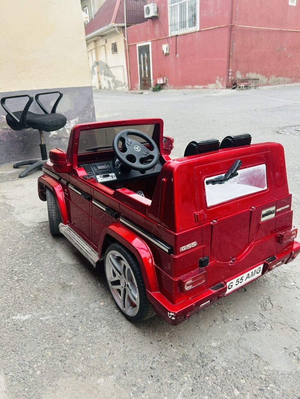 Uşaq üçün elektrikli maşın – G-class üslubunda, qırmızı metalik rəng — Uşaq avtomobilləri, Bakı (2)