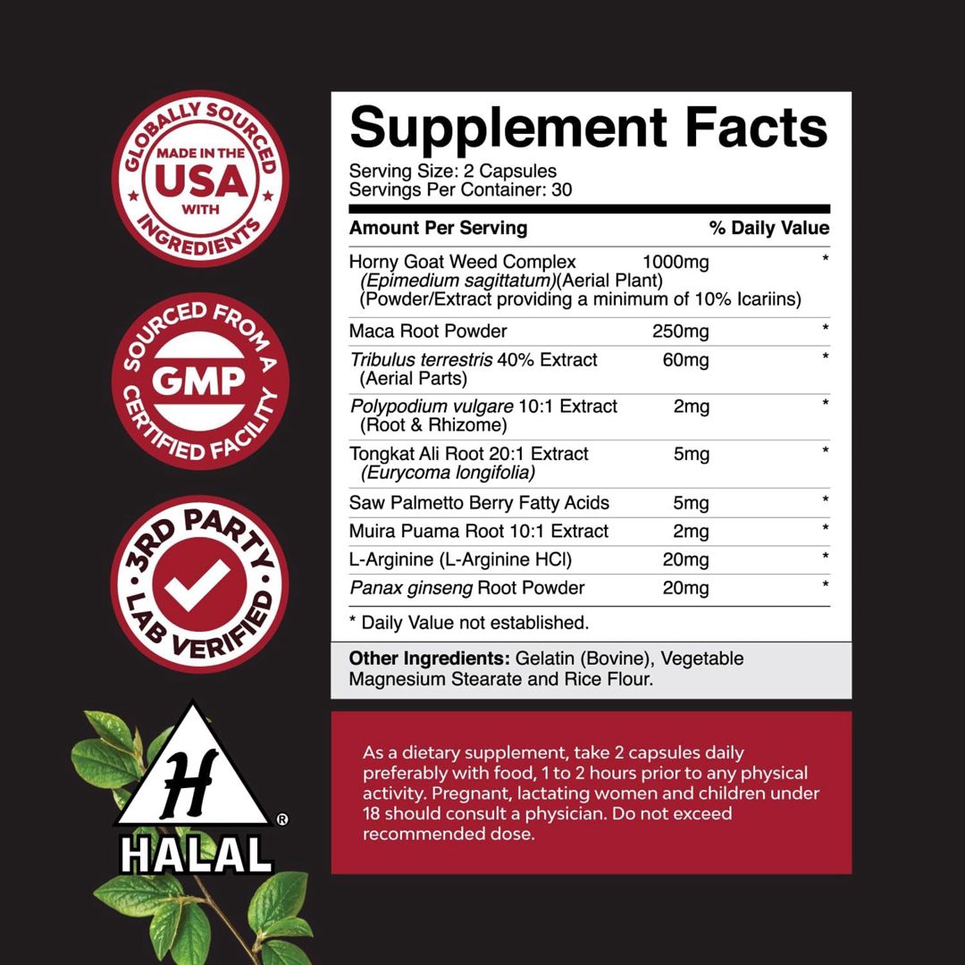 Minerallar Nature's Craft Horny Goat Weed 1000 мг, 60 капсул — Mallar, Bakı (2)