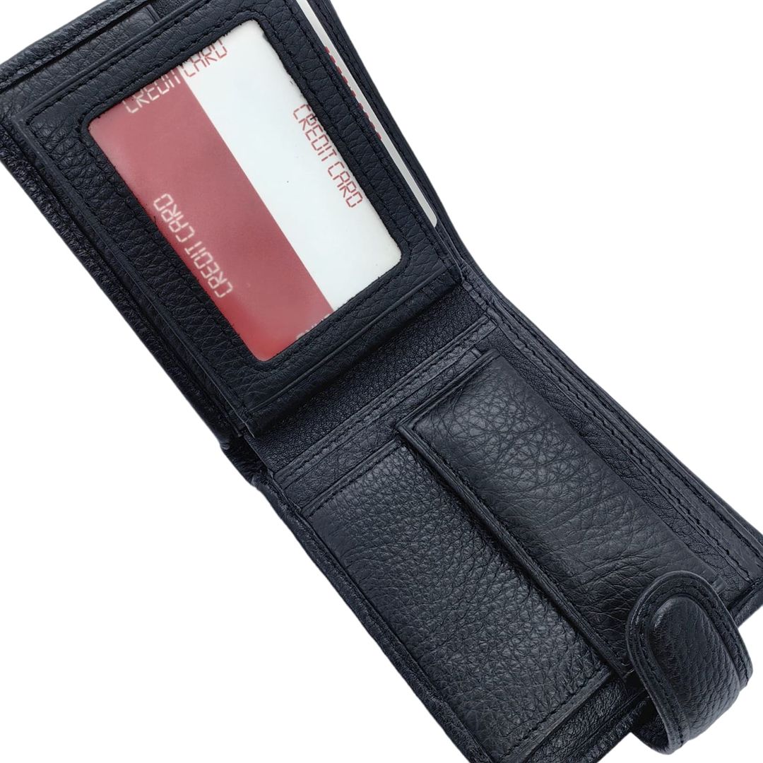 Dəri pulqabı kişi üçün Pilusi 208-3 qara — Mallar, Bakı (3)
