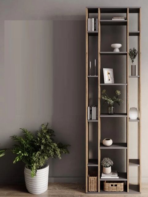 Etajerka Letta, Ldsp, antrasit-votan, 203.2x15x60 sm — Bakı