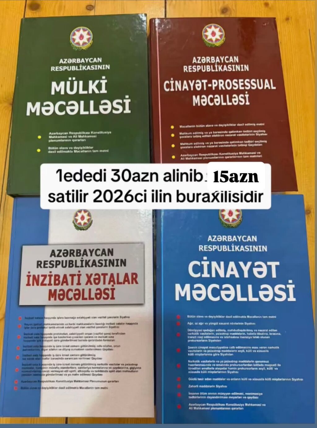 Huquqa aid kitablar etrafli sekilde var barter yoxdu catdirilma yoxdu — Digər, Bakı