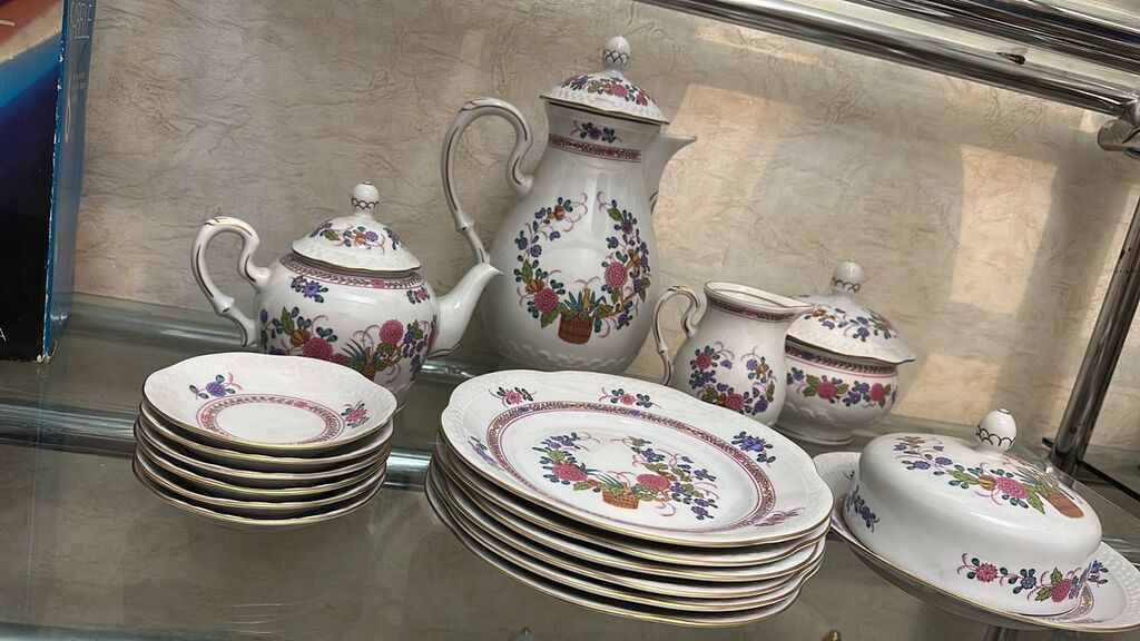 Çay dəsti, rəng - Ağ, Farfor, Almaniya — Süfrə qabı, Xırdalan (3)