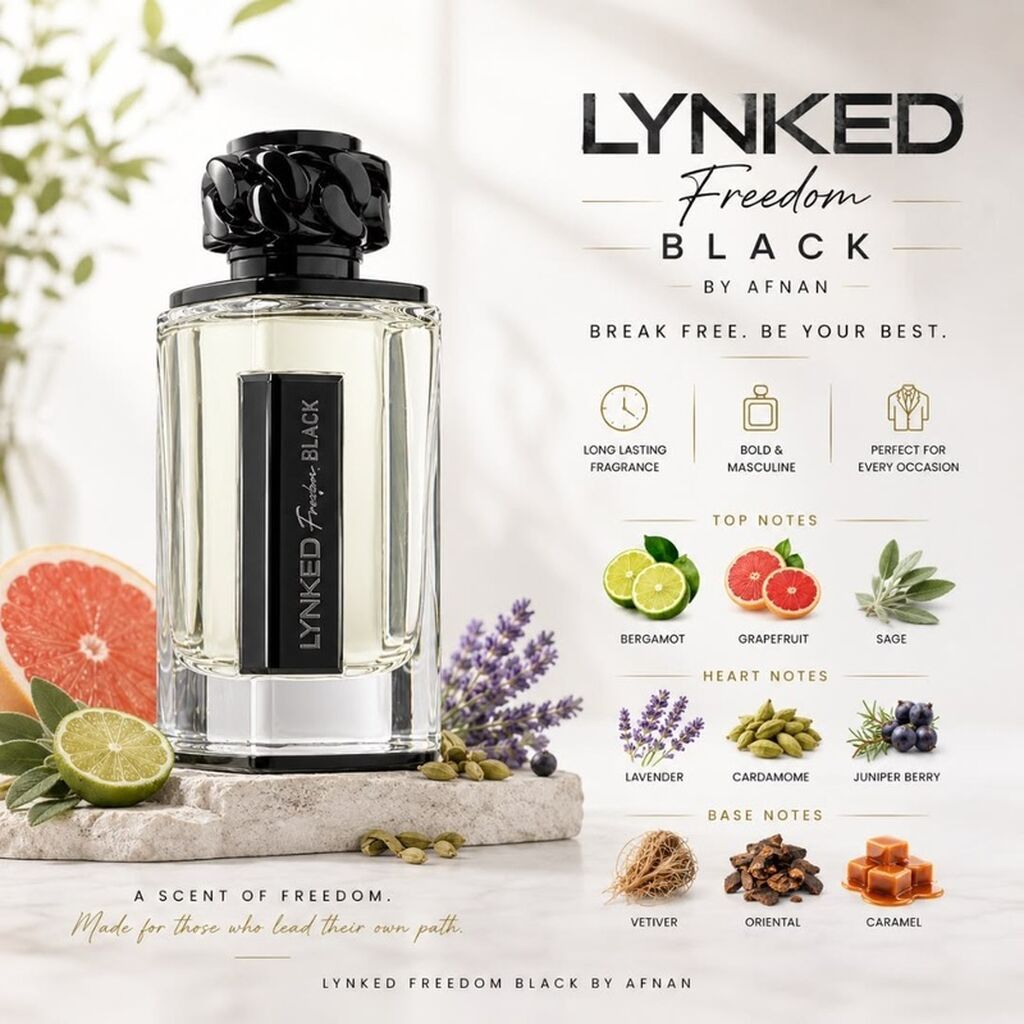 Afnan Lynked Freedom Black – Eau de Parfum, 100 ml Kişilər üçün — Ətir, Bakı (3)