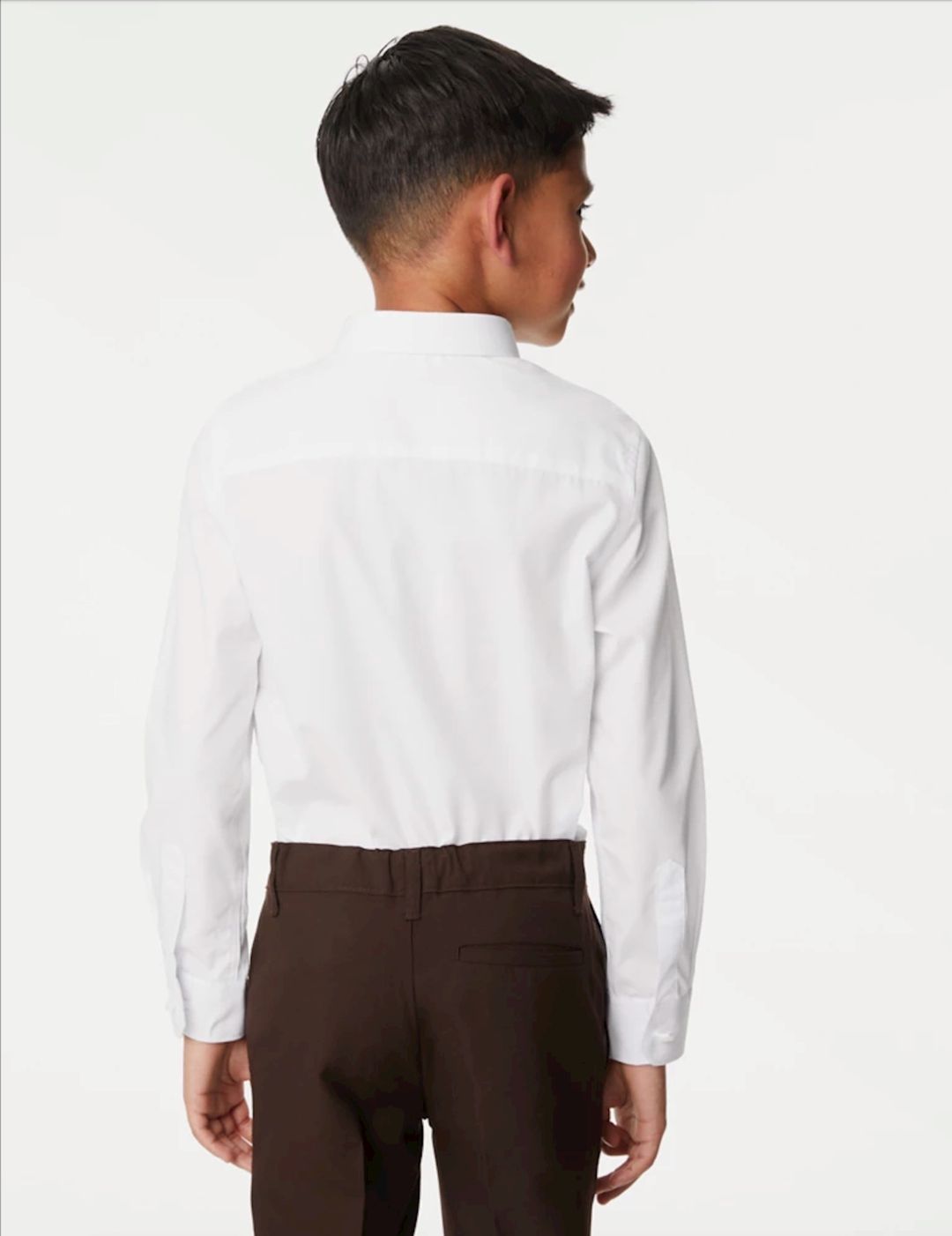 Oğlanlar üçün məktəbli uzunqol köynək Marks & Spencer school shirt regular fit, ağ, polyester/pambıq, ölçü 8 yaş — Mallar, Bakı (2)