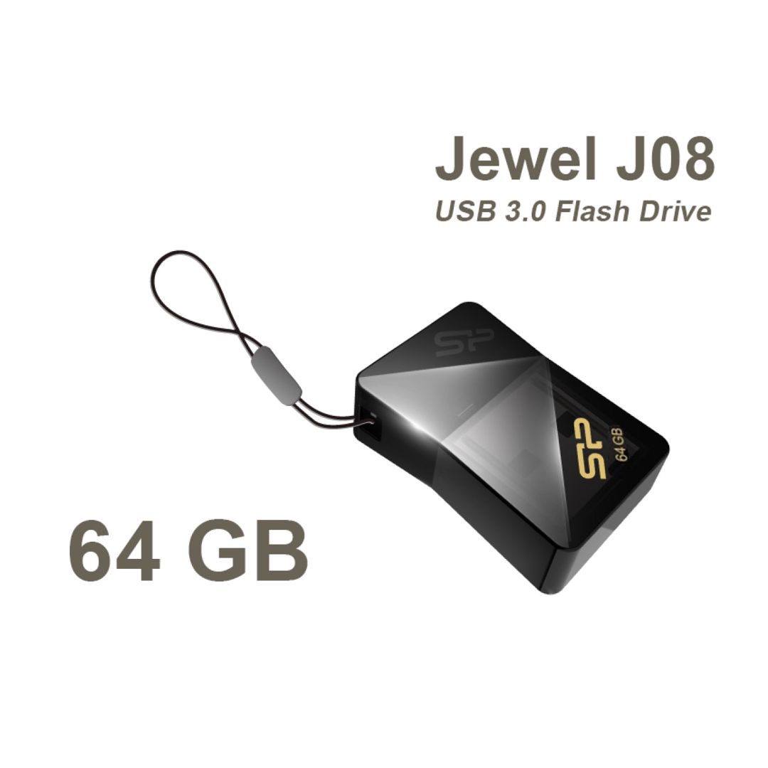 USB stick silicon power ufd 3.0, jewel J08 ,64 GB, BLACK-(SP032GBUF3J08V1K-N) — Telefonlar və qadjetlər, Bakı