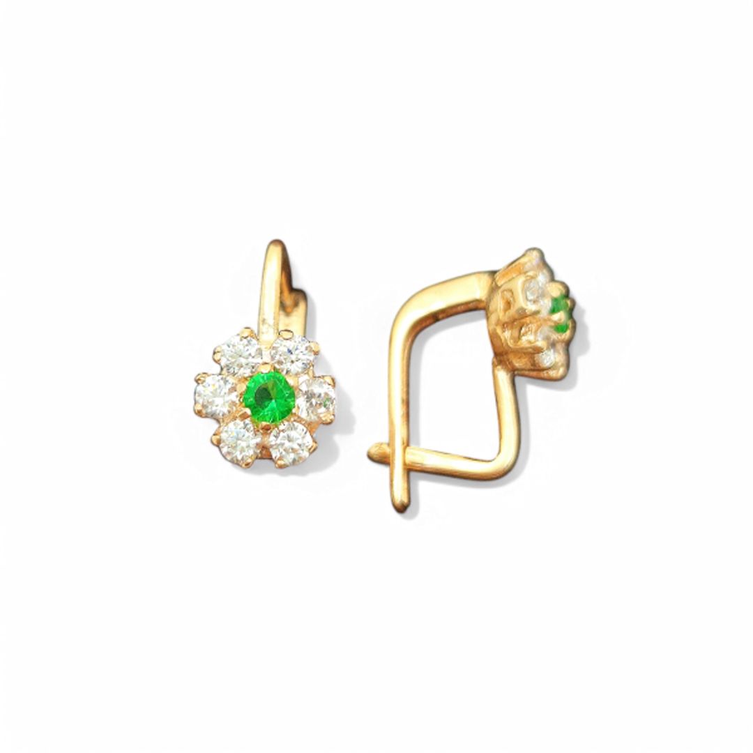 Sırğa uşaqlar üçün Trendgold_698, qızıl 585 əyar — Mallar, Bakı