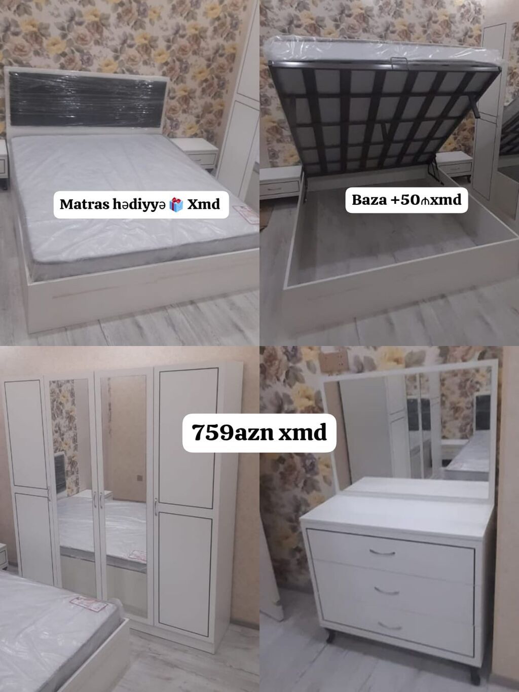 Yataq otağı dəstləri – Müxtəlif modellər və rənglər 1) Altun dəsti — Yataq otağı mobilya dəstləri, Bakı (7)