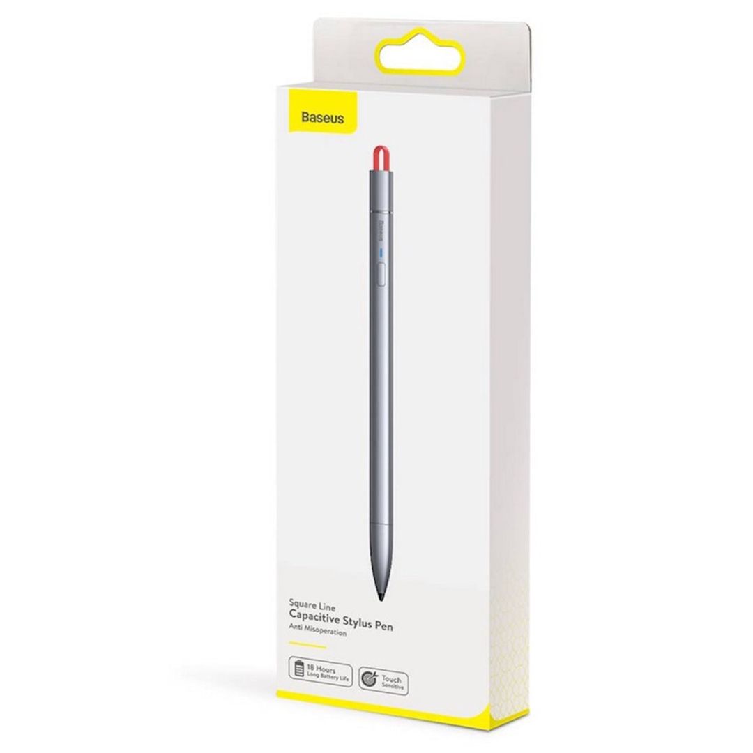 Stilus Baseus Square Line Capacitive Stylus Pen ACSXB-A0G, Gümüşü — Telefonlar və qadjetlər, Bakı