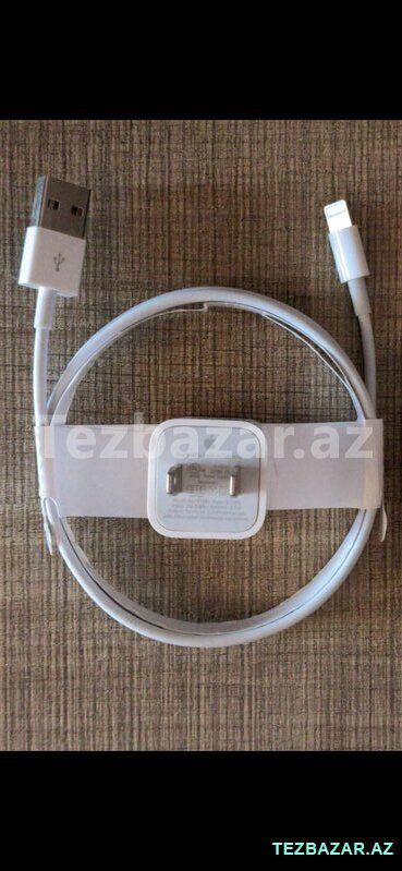 apple iphone X qutusundan cixan orijinal qulaqliq və adapter — Smartfon aksesuarları, Bakı (2)