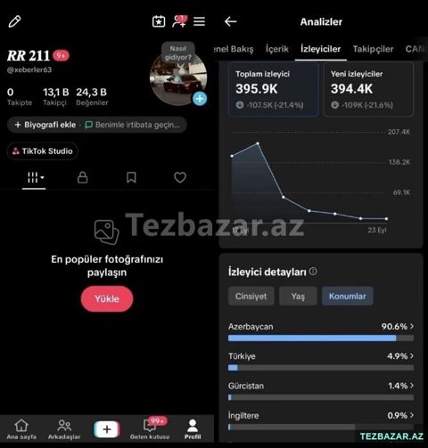 Tiktok sehife — 20 ₼ · Füzuli · Oyunlar, konsollər və proqramlar Tiktok sehife — Füzuli