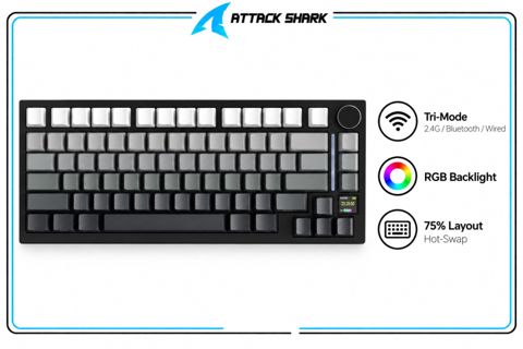 Keyboard Attack Shark X820 Ultra Starry Black — Bakı