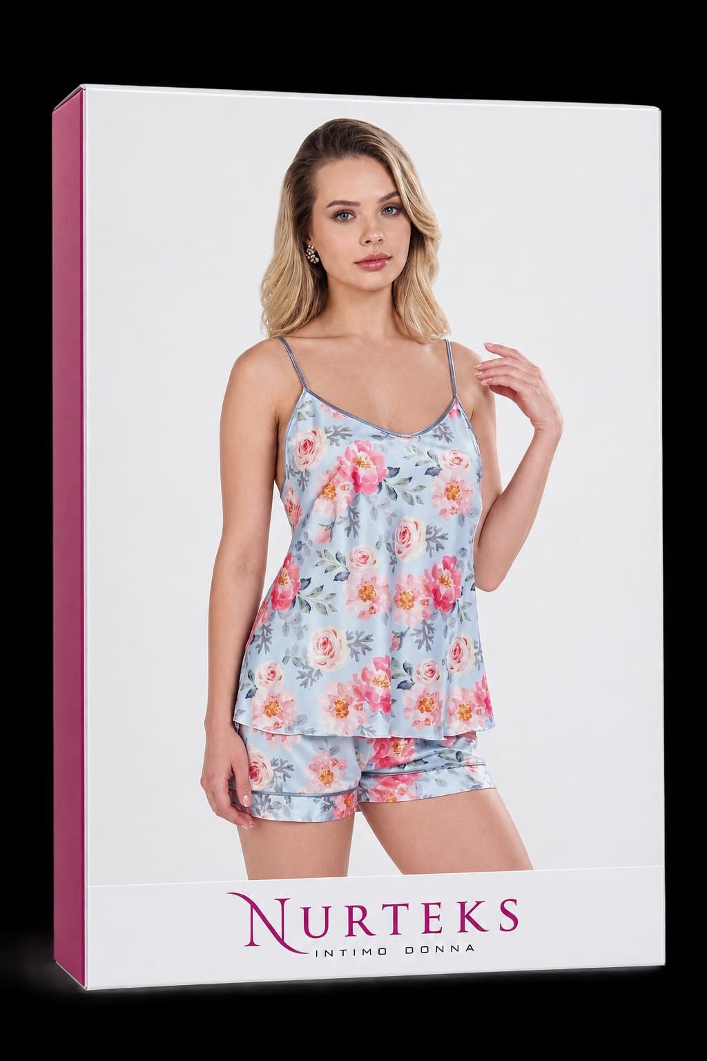 Şortlu pijama dəsti Nurteks, açıq mavi, atlas, ölçü L — Mallar, Bakı