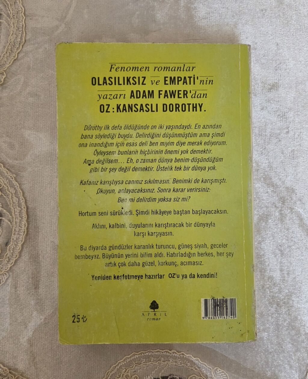 Məhsul: Kitab – “Oz” Müəllif: Adam Fawer (Olasılıksız və Empati-nin — Kitablar, Bakı (2)