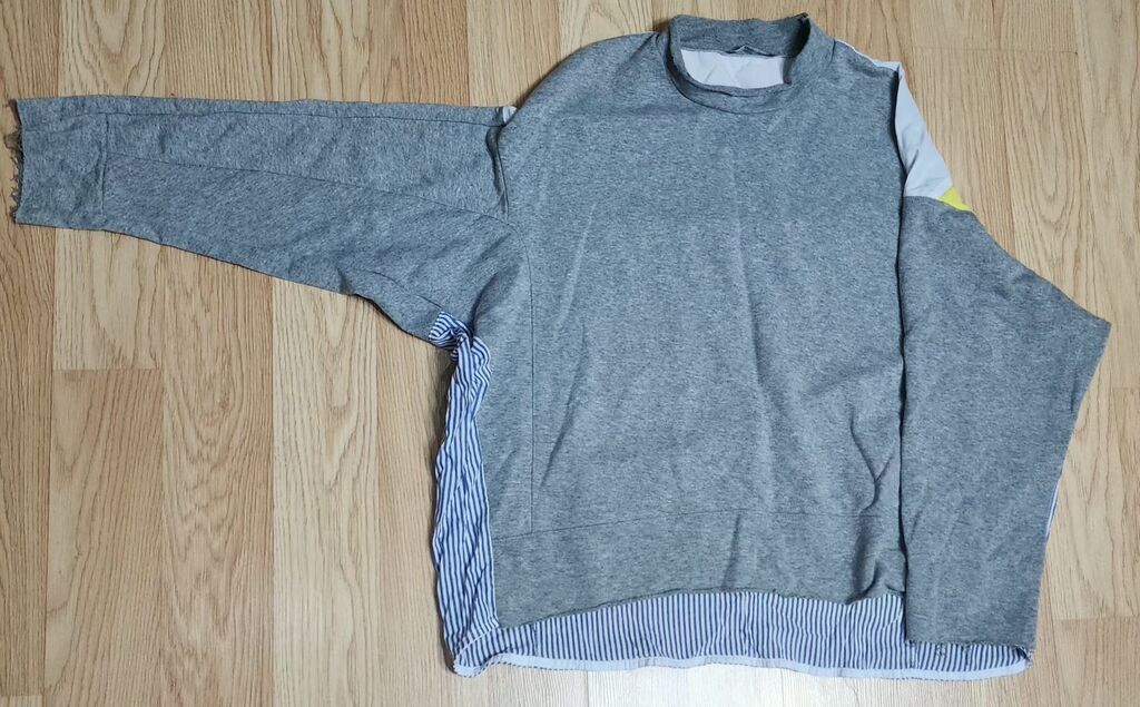 Trendyol- Qadınlar üçün rəng bloklu uzunqol sweatshirt - Dizayn: Önü — Hodie və sviter, Bakı (2)