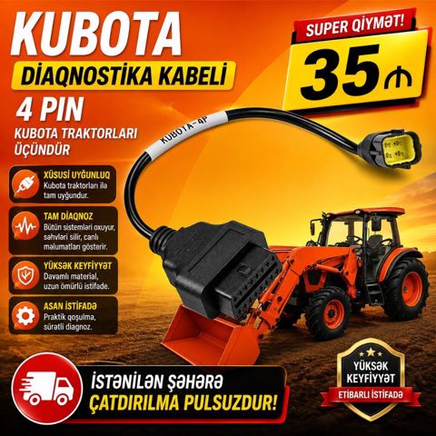 Kubota diaqnostika kabeli. Kubota traktorları üçündür — Sahib Heydərov