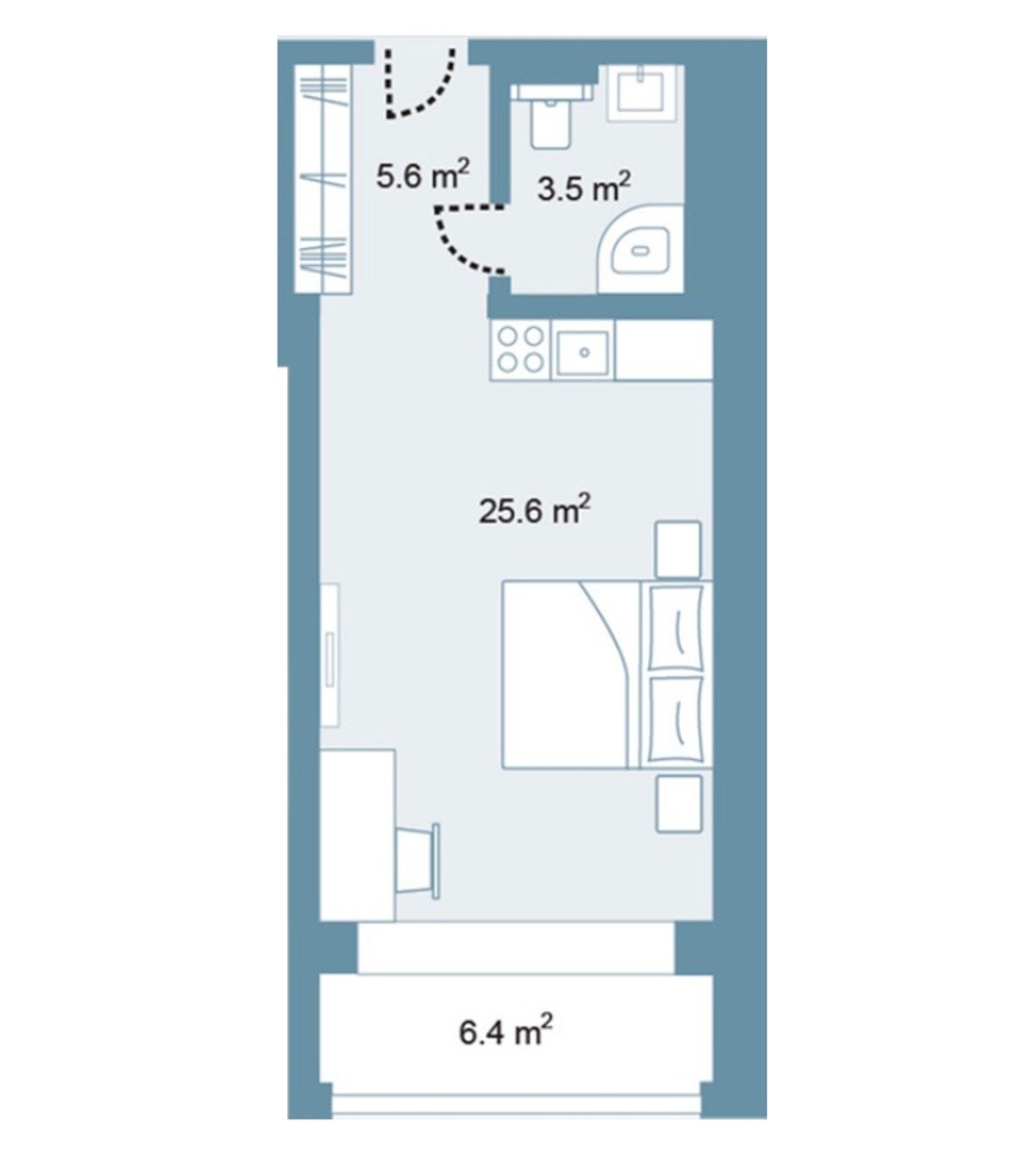 Satılır 1 otaqlı yeni tikili 51.5 m² — Mənzil, Bakı (2)