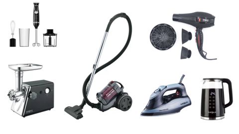 Hədiyyə dəsti Eurolux (tozsoran 2400W + ətçəkən 2400W, revers funksiyası + ütü 2200W + çaydan 2200W 1.7L + fen 2200W + blender dəsti 750W) — Bakı