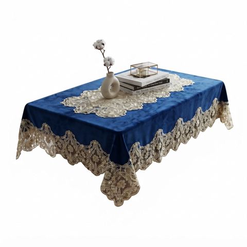 Süfrə 5770, göy, velür, 100x150 sm — Bakı