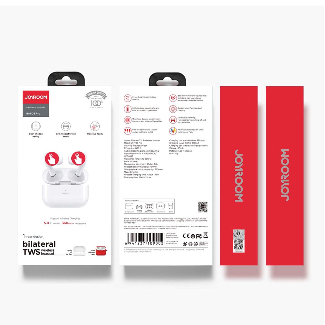 Qulaqlıq Joyroom JR-T03S Pro Bluetooth 5.0 ANC TWS Noise — Telefonlar və qadjetlər, Bakı (2)