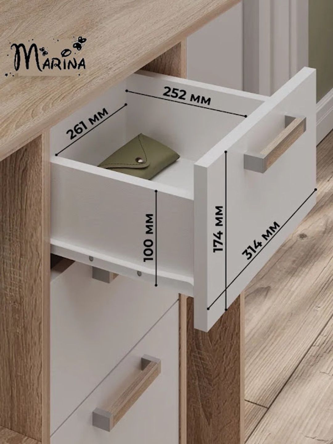 Tumba Letta 3563_M25TumChilZetMix, Ldsp, 75.5x32x74 sm, ağ/qəhvəyi — Mallar, Bakı (3)