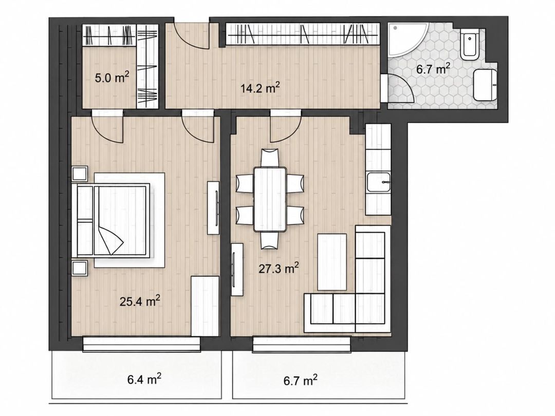 2 otaqlı mənzil, 113.1 m², Sabunçu rayonu, Nardaran qəsəbəsi, Park Residence 3 — Mənzil, Bakı (5)