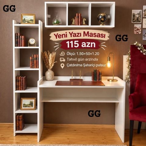 Yeni Yazı Masası – 115 AZN - Ölçü: 1.50 50 1.20 m - Şəhər içi — 115 ₼ · Bakı · Kompüter masaları və kresloları Yeni Yazı Masası – 115 AZN - Ölçü: 1.50 50 1.20 m - Şəhər içi — Bakı