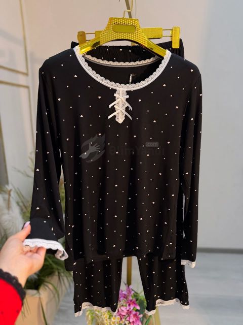 Yeni gələn uzun qol Çox gözəl material Şalvarlı dəstlər — DAMLA LINGERIE&PAJAMA