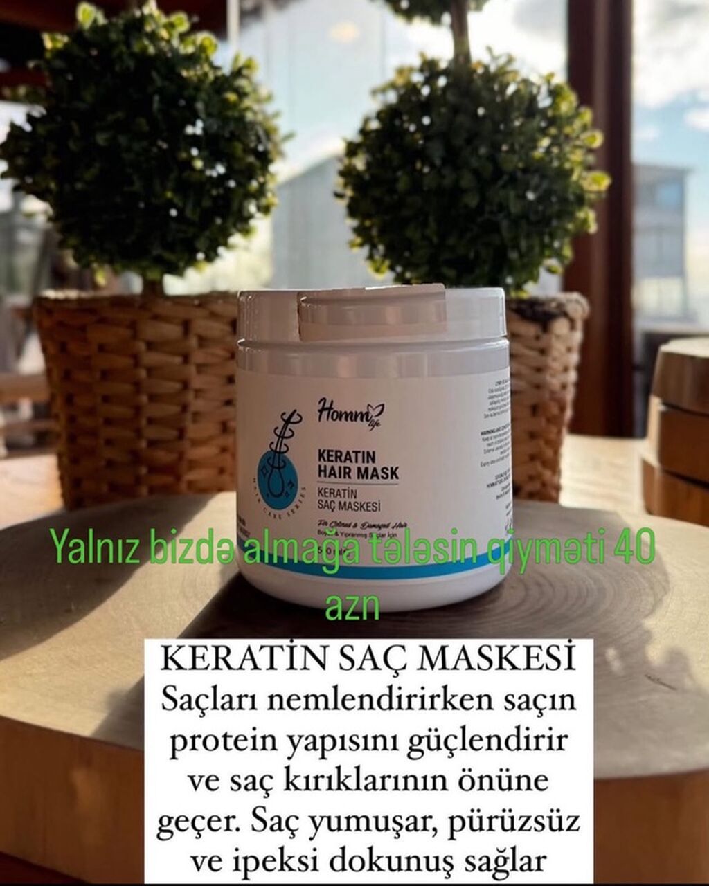 Saç maskası Keratin Quru və qırılan saçlar üçün — Saç qayığı, Ordubad