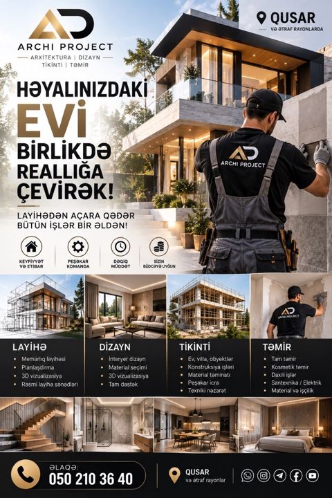 Eskiz lahiyə və dizayn xidməti — Bakı