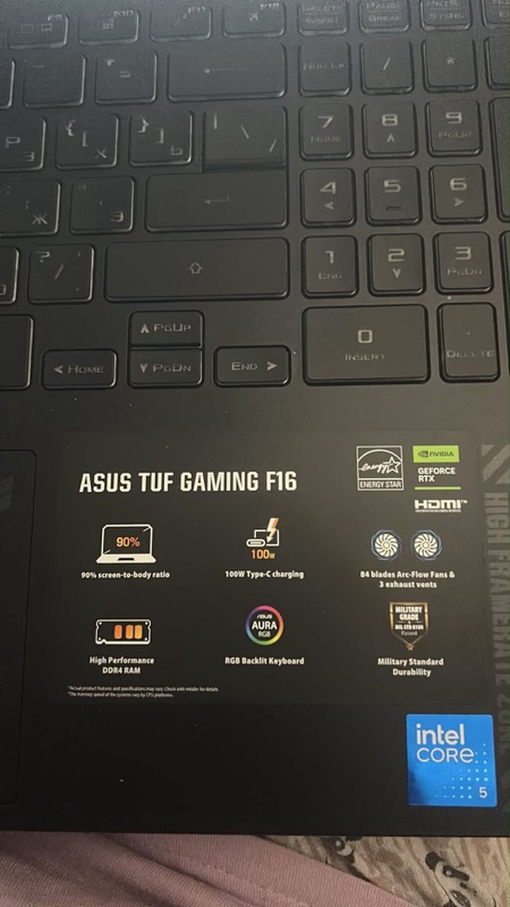 ASUS TUF Gaming F16 (FX607V) İşlənməyib arginal başlıq qutusu ile bir — Asus, Bakı (3)