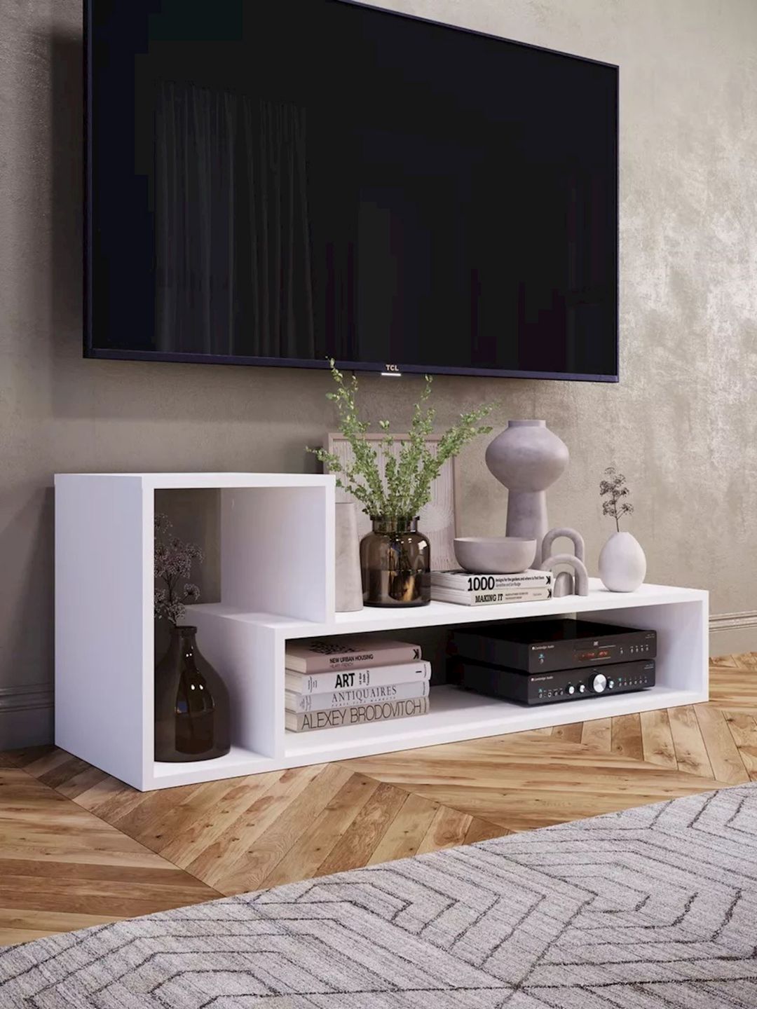 TV üçün tumba 3563_LETNEWTumHomeSmWh, Ldsp, ağ, 38.4x33x110 sm — Mallar, Bakı