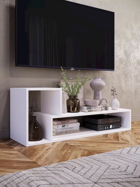 TV üçün tumba 3563_LETNEWTumHomeSmWh, Ldsp, ağ, 38.4x33x110 sm — Bakı