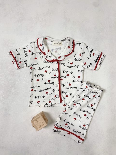 Qızlar üçün şortlu pijama dəsti 649-15644, pambıq, ağ, 18-24 ay, 2 əşya — Bakı