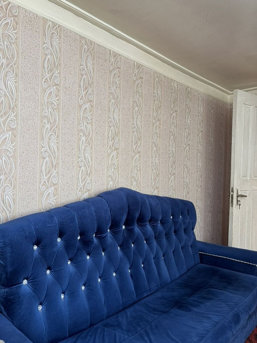 Mavi məxmər divan - Rəng: dərin royal-mavi - Material: yumşaq — Divanlər, Mehdiabad (2)