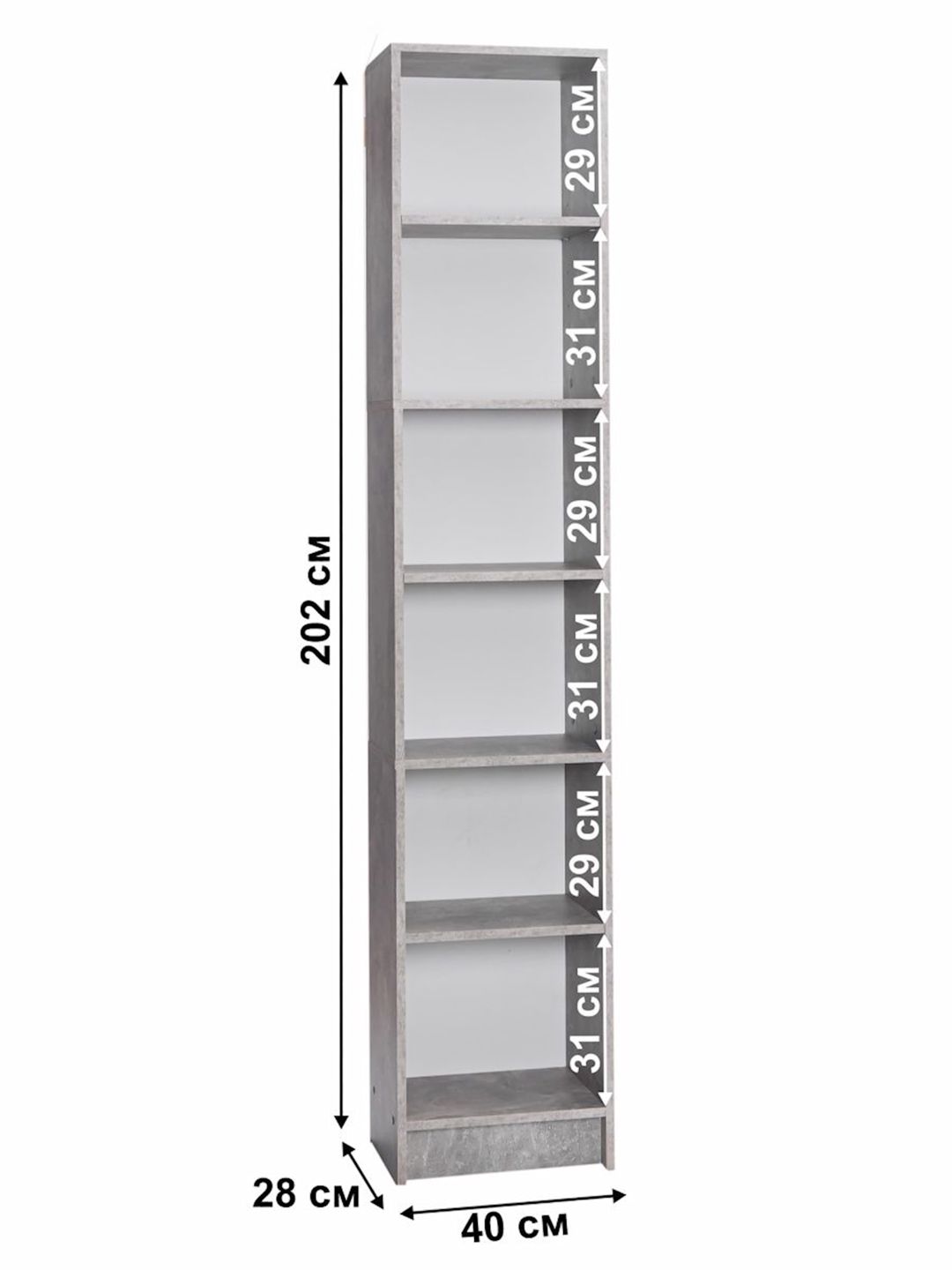 Stellaj Letta Ldsp, boz, 202х28х40 sm — Mallar, Bakı (2)